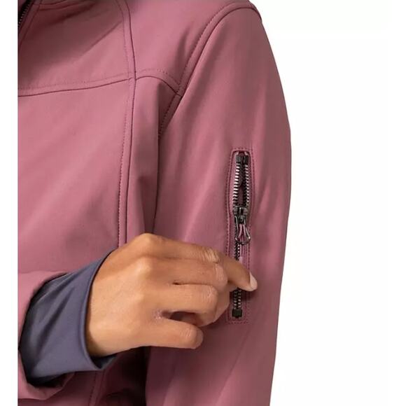 FREE COUNTRY WOMEN'S SOFTSHELL JACKET WITH HOOD IN BLOSSOM PINK XL OR XXL - Picture 7 of 9